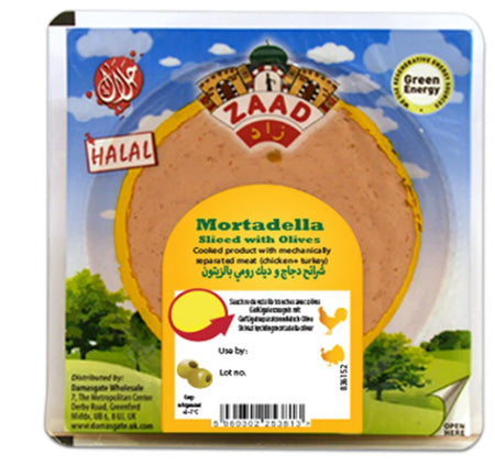Image of Zaad Mortadella Sliced With Olives 200g