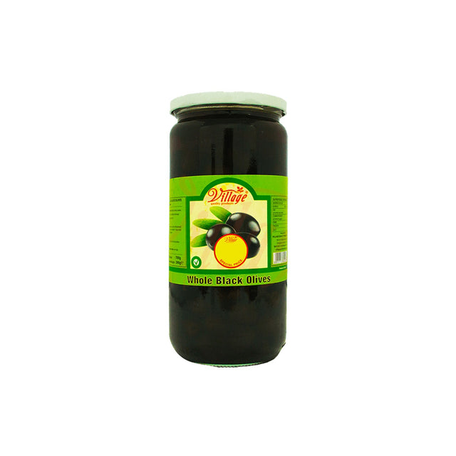 Image of Village Whole Black Olives 700g