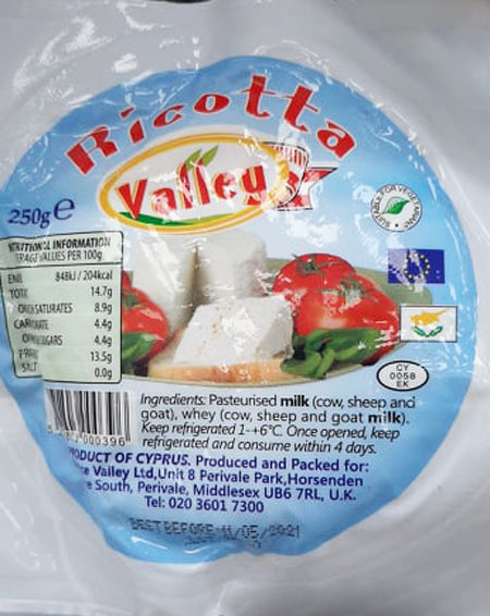 Image of Valley Ricotta Cheese 250G