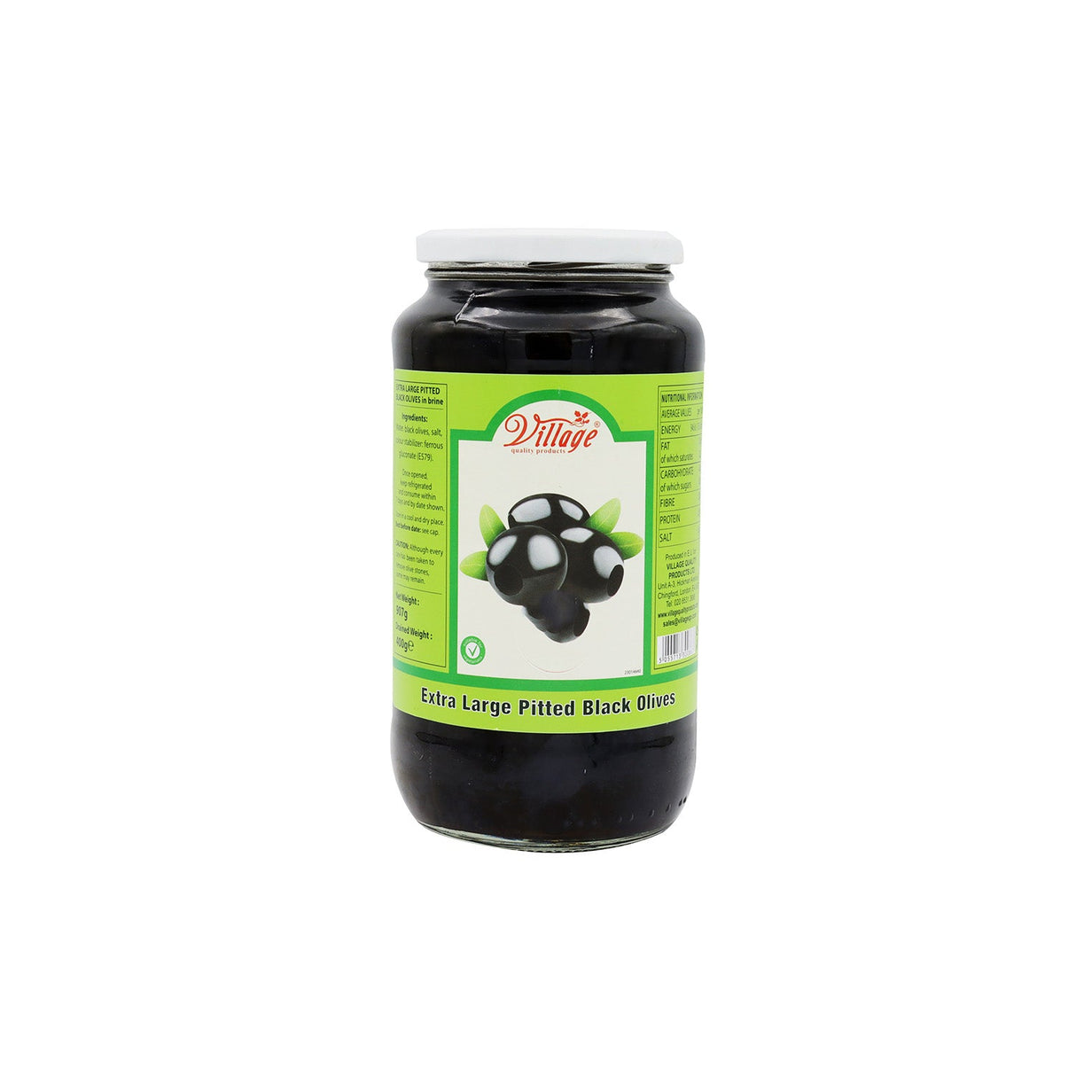 Image of Village Extra Large Pitted Black Olives 907g