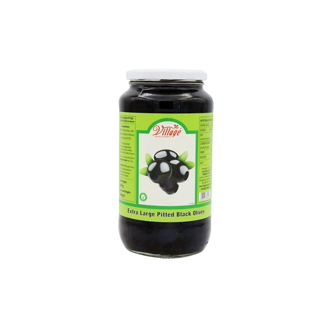 Image of Village Extra Large Pitted Black Olives 907g