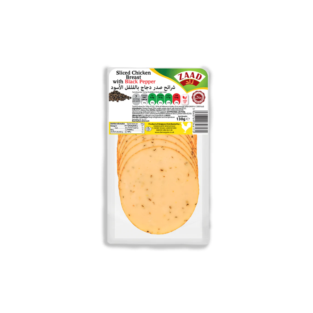 Image of Zaad Sliced Chicken Breast With Black Pepper 130g
