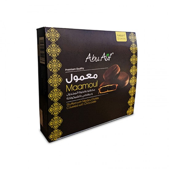 Image of Abu Auf maamoul date covered with chocolate 12pc