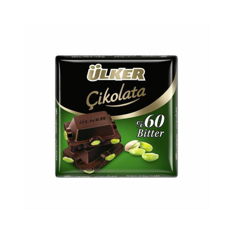 Image of Ulker Chocolate With Pistachio 60% Bitter 65g