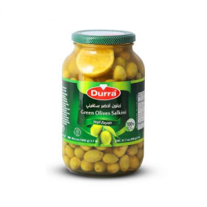 Image of Al Durra Whole Green Olives Salkini 1300g