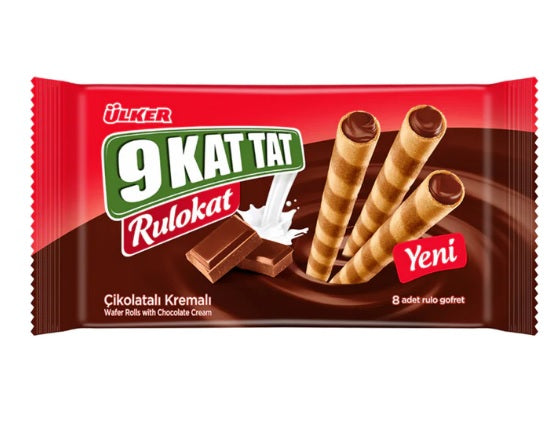 Image of Ulker 9 Kat Tat Rulokat Wafer Rolls With Chocolate Cream 150g