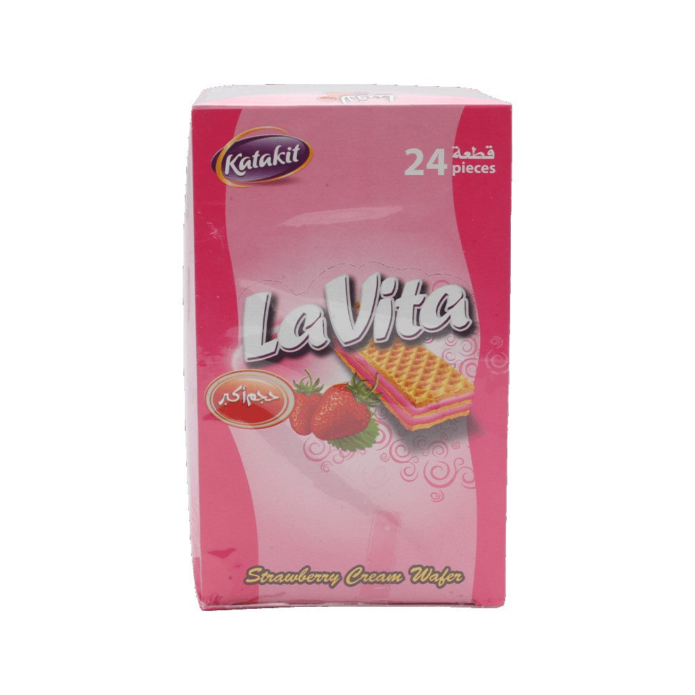 Image of Lavita Strawberry Cream Wafer box 24pcs